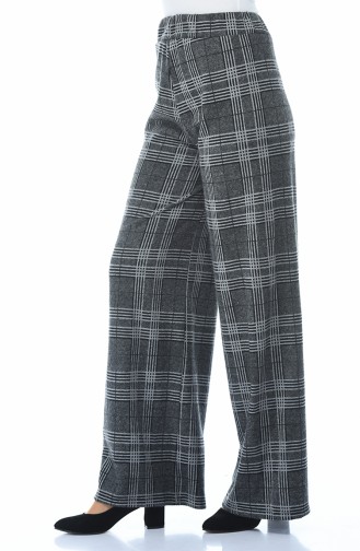 Plaid patterned winter trousers Gray 1005-01