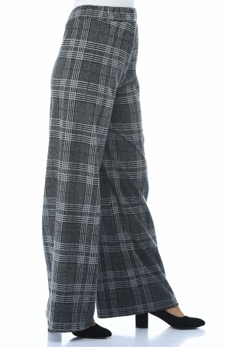 Plaid patterned winter trousers Gray 1005-01