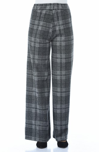 Plaid patterned winter trousers Gray 1005-01