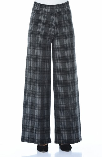 Plaid patterned winter trousers Gray 1005A-01