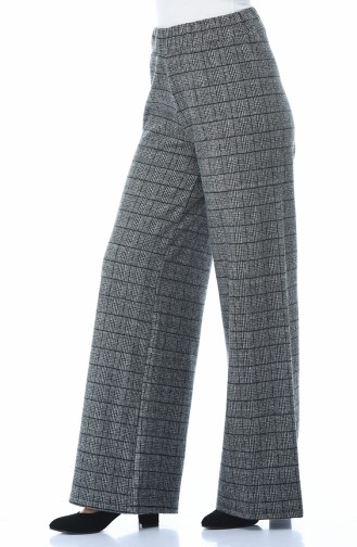 Plaid patterned winter trousers Gray 1005B-01
