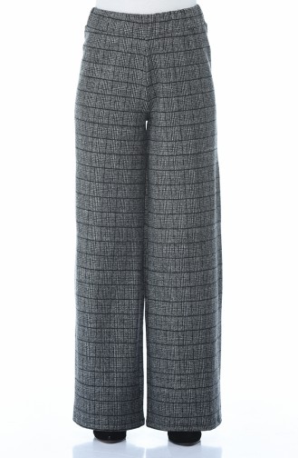 Plaid patterned winter trousers Gray 1005B-01