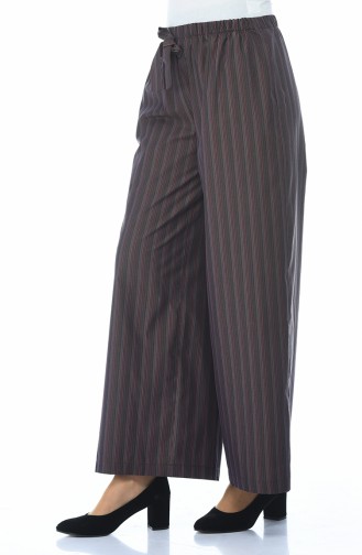 Pantalon Large a Rayures 20007-02 Bordeaux 20007-02