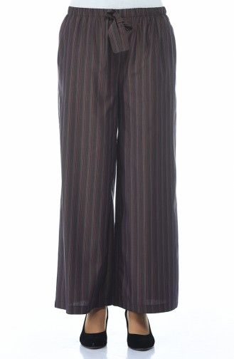 Pantalon Large a Rayures 20007-02 Bordeaux 20007-02