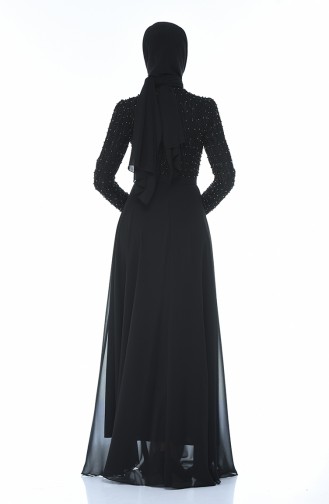 Evening Dress with Pearl Black 3150-01