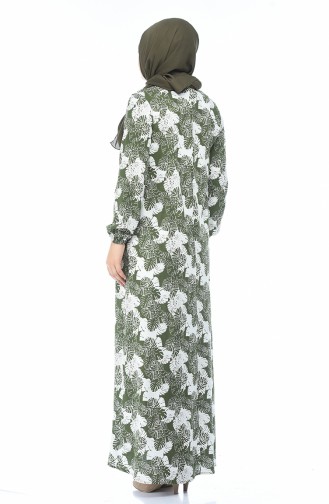 Robe a Motifs Grande Taille 1414A-01 Khaki 1414A-01