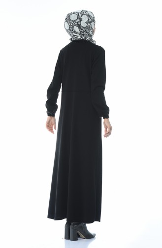 Schwarz Hijab Kleider 4134-01