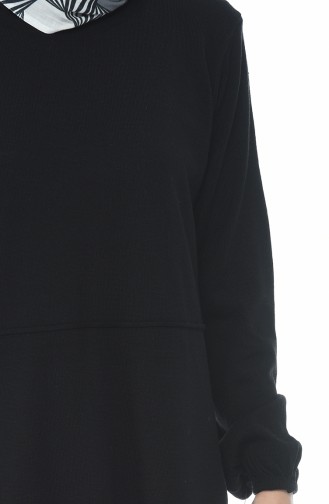 Schwarz Hijab Kleider 4134-01