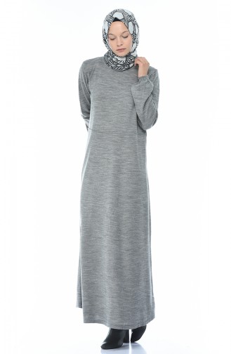 Grau Hijab Kleider 4134-02