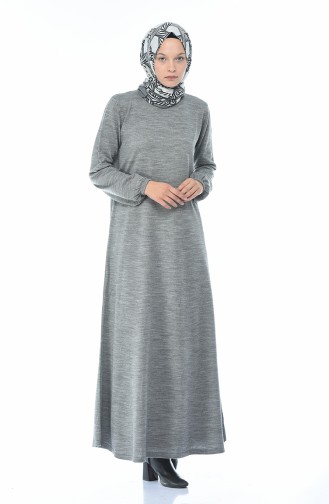 Gray Hijab Dress 4134-02