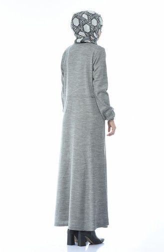 Grau Hijab Kleider 4134-02
