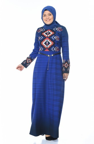 Saxe Hijab Dress 7K3708101-02