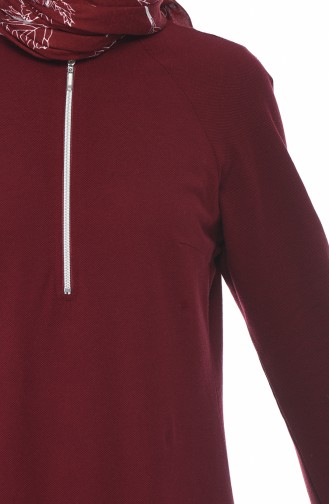 Claret red İslamitische Jurk 5044-04