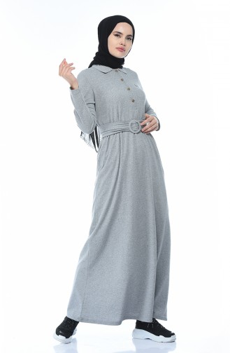 Gray Hijab Dress 5039-09