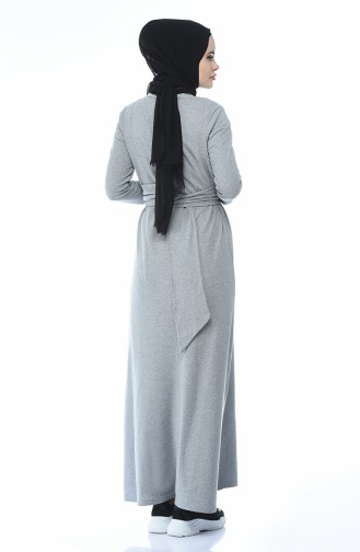Grau Hijab Kleider 5039-09