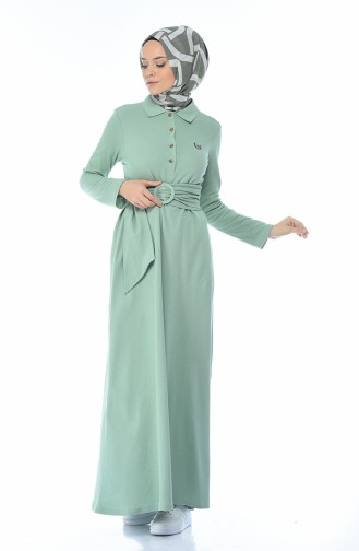 Grün Hijab Kleider 5039-10