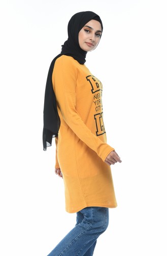 Printed Sports Tunic Mustard color 1092-05