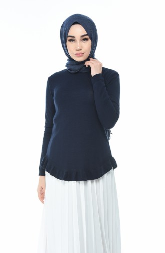 Tricot Plain Sweater Navy blue 1954-09