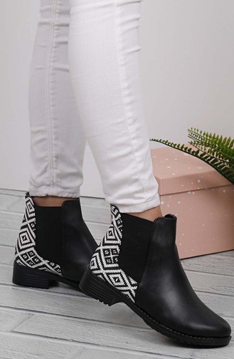 Women´s Boots Black and White 26038-12