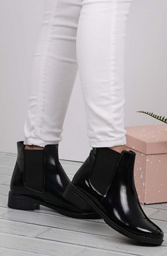 Women Patent Leather Boots Black 26040-02