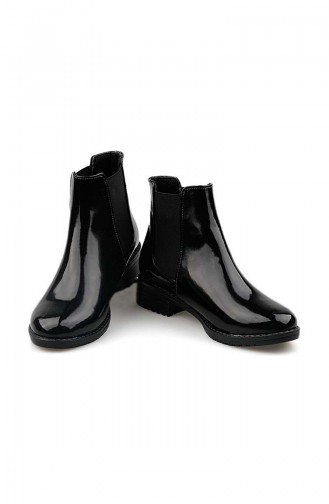 Women Patent Leather Boots Black 26040-02