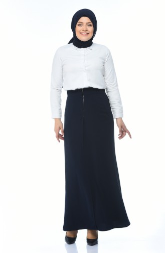 Classic Skirt with Zipper Navy Blue 6K2607200-03