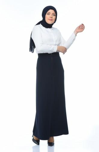 Classic Skirt with Zipper Navy Blue 6K2607200-03