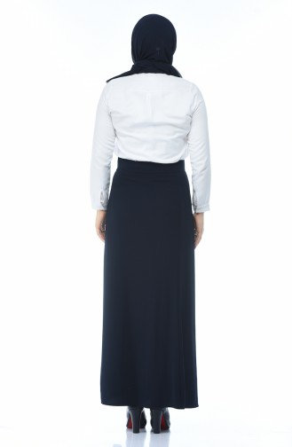 Classic Skirt with Zipper Navy Blue 6K2607200-03