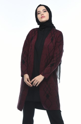 Bat Sleeve Tricot Cardigan Bordeaux 1927-06