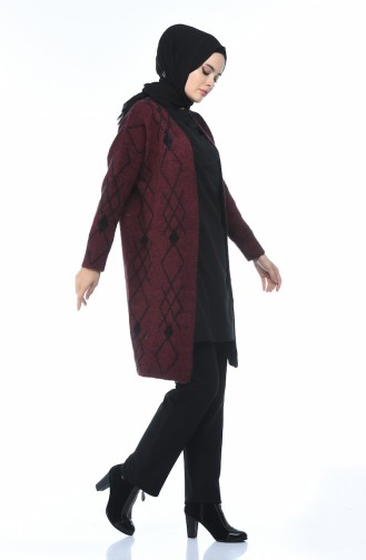 Bat Sleeve Tricot Cardigan Bordeaux 1927-06