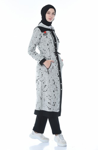 Cape a Capuche 7K6717000-01 Gris Noir 7K6717000-01