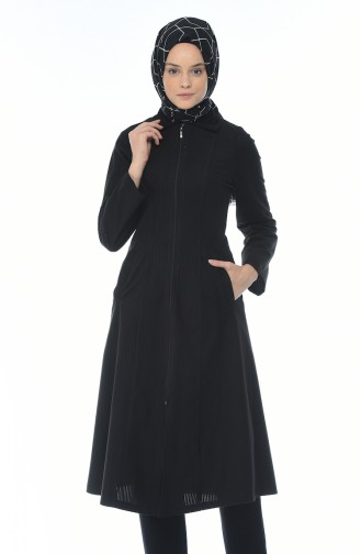 Velvet Zippered Cape 0098-03 Black 0098-03