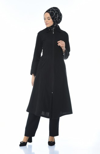 Velvet Zippered Cape 0098-03 Black 0098-03