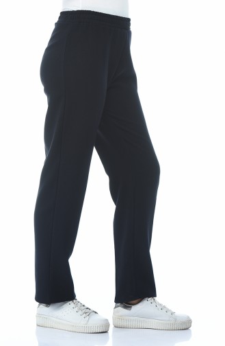 Waist Elastic Trousers Navy Blue 2107-04