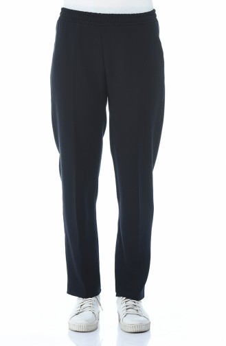 Waist Elastic Trousers Navy Blue 2107-04