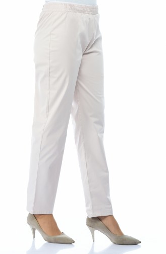 Waist Elastic Trousers Creamy 2122-01