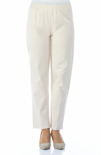 Pantalon Taille élastique 2122A-01 Creme 2122A-01