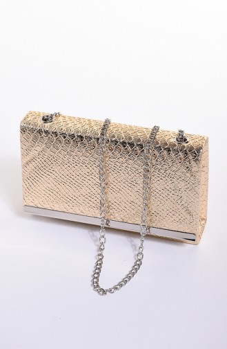 Women´s Kroko Evening Bag Gold Color 0506-03