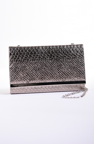 Women´s Kroko Evening Bag Platin 0506-04