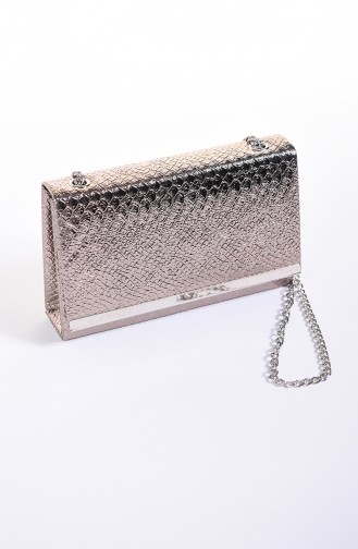 Women´s Kroko Evening Bag Platin 0506-04