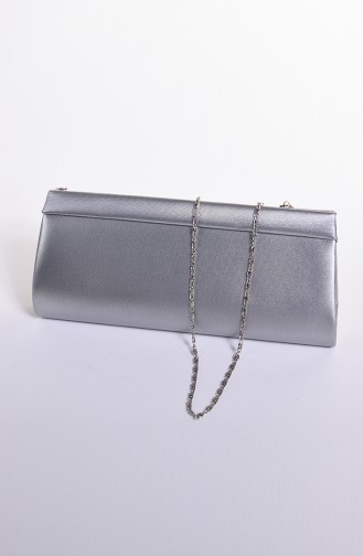 Women´s Fabric Evening Bag Silver Gray 0508-03