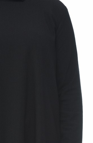 Büyük Beden Asimetrik Tunik Pantolon İkili Takım 1094-05 Siyah