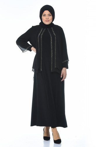 Robe de Soirée Grande Taille 3149-01 Noir 3149-01