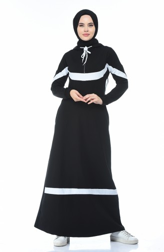 Sportkleid mit Kapuze 4017-01 Schwarz 4017-01