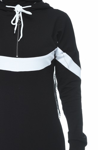 Kapüşonlu Spor Elbise 4017-01 Siyah 4017-01
