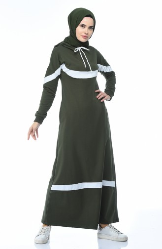 Hooded Sports Dress Khaki 4017-03