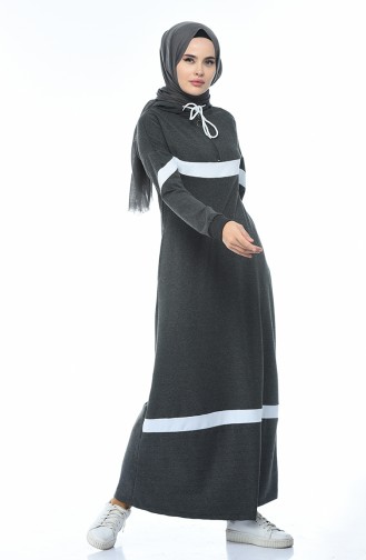 فستان رياضي بقبعة رمادي 4017-04