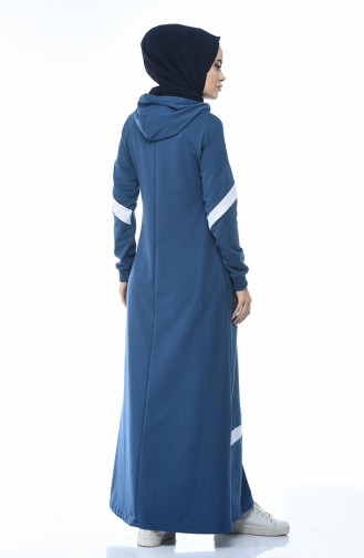 Hooded Sports Dress Indigo 4017-06