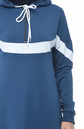 Hooded Sports Dress Indigo 4017-06