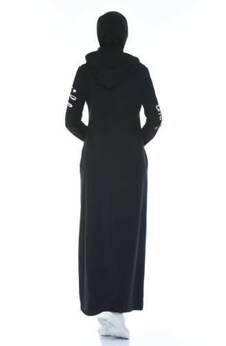 فستان رياضي مزين بالستراس أسود 4086-01